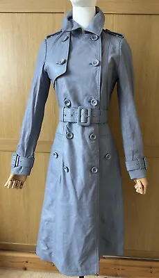 Karen Millen Real Leather Trench Belted Mac Coat Size 6 UK • $277.92