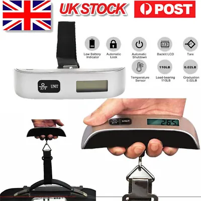 £6.35 • Buy 50KG LCD Digital Travel Portable Handheld Weighing Luggage Scales Suitcase Bag