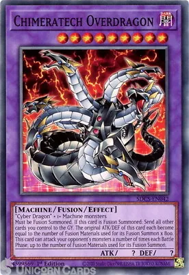 SDCS-EN042 Chimeratech Overdragon Common 1st Edition Mint YuGiOh Card • £0.99