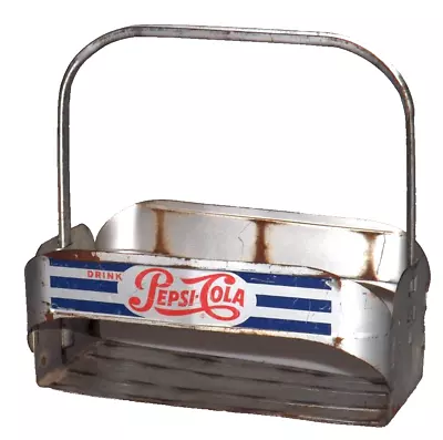 Vintage Metal Pepsi Cola 6 Pack Drink Bottle Carrier 1950’s Advertisement • $81.98