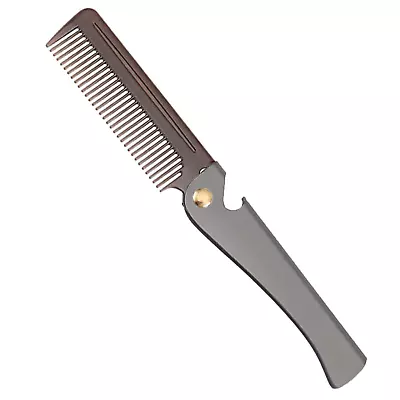 Stainless Steel Folding Comb Pocket Comb For Men And Women Black New • $10.68