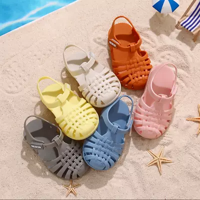 Girls Boys Summer Beach Jelly Flat Sandals Kids Holiday Comfy Non Slip Shoes Uk • £7.09