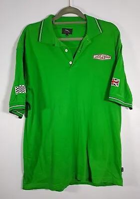 Official Jaguar Size Medium Green Embroidered Heritage Polo Shirt T-Shirt Top • £24.95