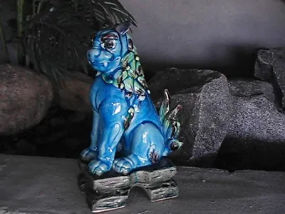 Chinese Vintage Ceramic  Lion  Dragon Statue 10 X4  Dynasty Hand Painted Limited • $125