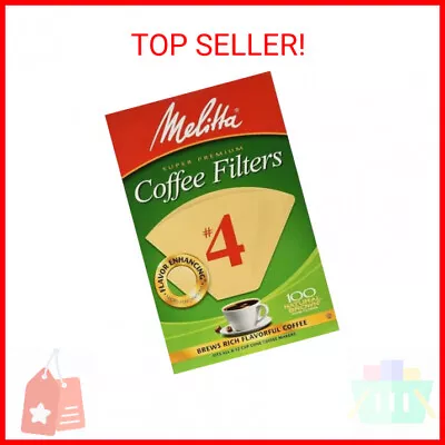 Melitta Super Premium No. 4 Coffee Paper Filter Natural Brown 100 Count • $7.24