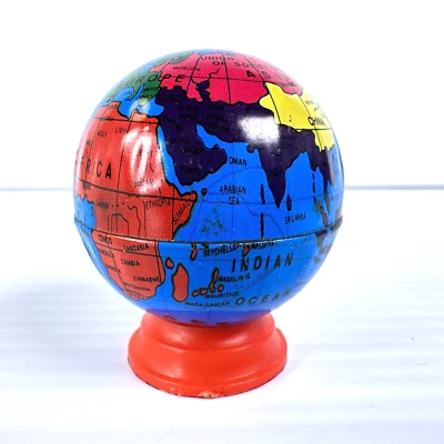 $9.99 • Buy Vintage 1980s Tin Miniature Globe Pencil Sharpener 2  Tall