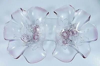 Mikasa Pink Rosella Double Serving Bowl Ruffle Top Flower Dish 2 Sided Relish • $17.09