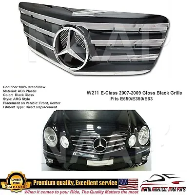 E-Class Gloss Black Grille Chrome Star For E550 E63 E350 2007 2008 2009 New • $175