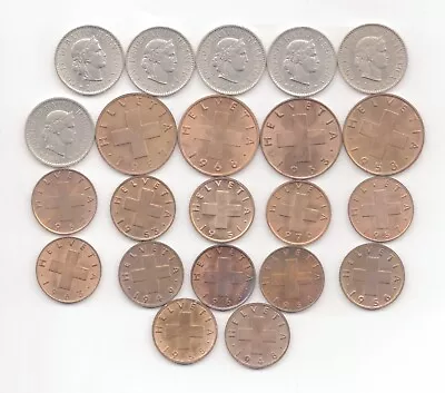 22 Switzerland 1948-1971 Coins-Lot E3 • $0.99