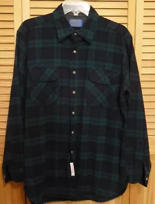 Pendleton Green & Blue Plaid Flannel Medium / Large Shirt Men's Pure Virgin Wool • $28