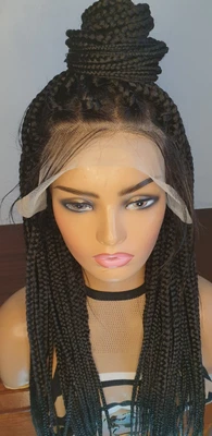 £65 • Buy Lace Frontal Box Braids Wig. Braided Wig With Baby Hair.