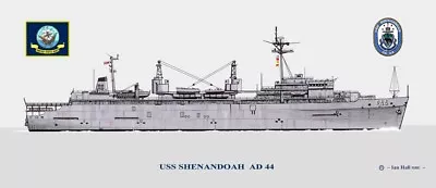 USS Shenandoah AD-44 Ship Print US Navy • $42.95