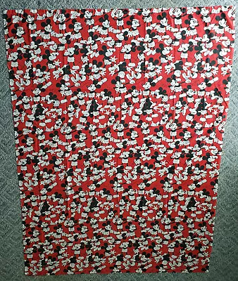 1980s Mickey Mouse Walt Disney 70  X 93  Bed Sheet Or Make A Curtain • £19.30