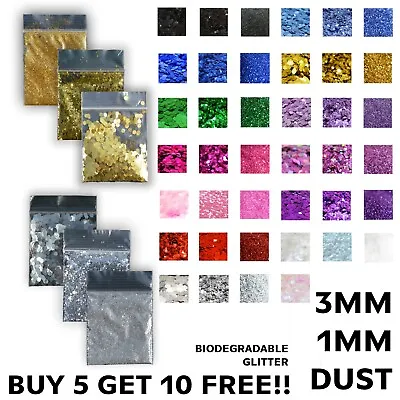 Biodegradable Glitter Chunky & Fine  Cosmetic Festival Craft BUY 5GET 10 FREE • £1.99