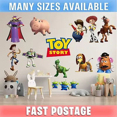 Toy Story Characters Wall Stickers Vinyl WATERPROOF Kids Bedroom Buzz Woody Art • £3.99