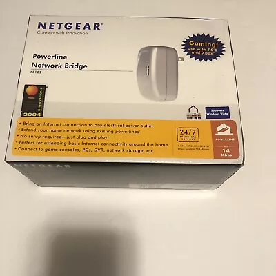 Netgear Powerline Network Bridge Ethernet Extender XE102 Open Box New • $17.99