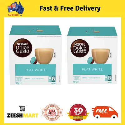 2x NESCAFE Dolce Gusto Flat White Coffee Pods 16 Capsules • $23.79