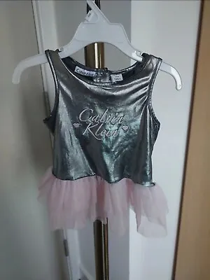 Calvin Klein Kids Girl Cute Metallic Ballarina Top Tutu Style • £8.99