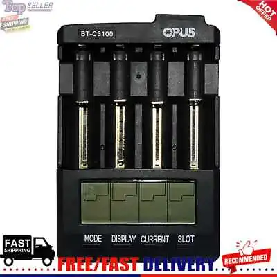 OPUS BT-C3100 V2.2 Universal Four Slots Smart Rechargeable Battery Charger • £124.45