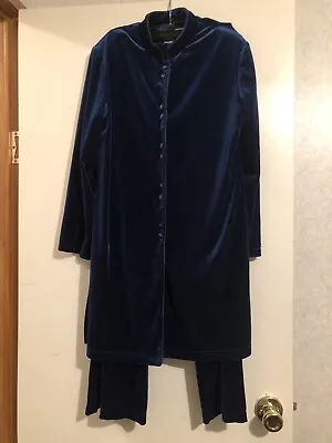Cold Water Creek Women's Blue Velveteen Pants Suit S • $10