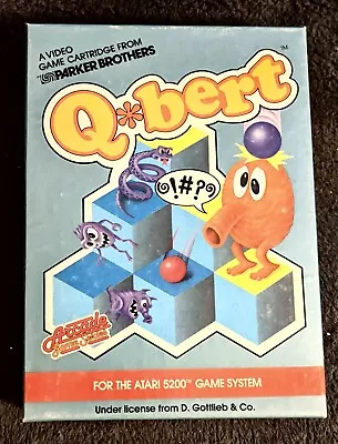 Q*BERT Parker Brothers 1983 Arcade Game Original Box Manual Atari 5200 Pristine • $28