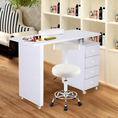 Wooden Manicure Technician Table Desk Beauty Salon Nail Art Station W/4 Drawer • £129.95