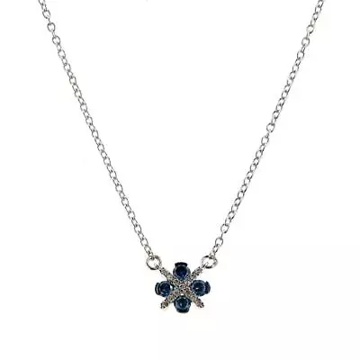 Colleen Lopez 0.33ctw Blue Diamond And White Diamond X&O  Starburst 16  Necklace • $65.65