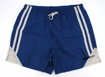 Vintage 90s Umbro Shorts Mens XL Blue White Nylon Embroidered Logo Soccer USA* • $17.95