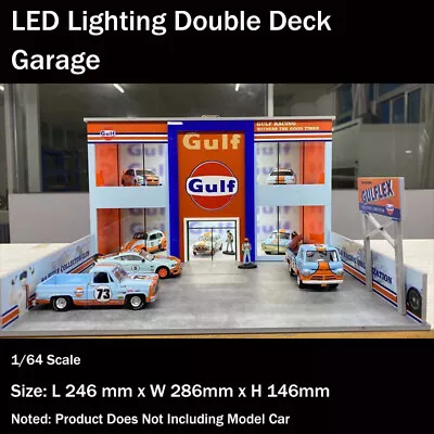 Assemble Diorama 1:64 Double Deck LED Lighting Garage Model Car Parking Station • $75.90