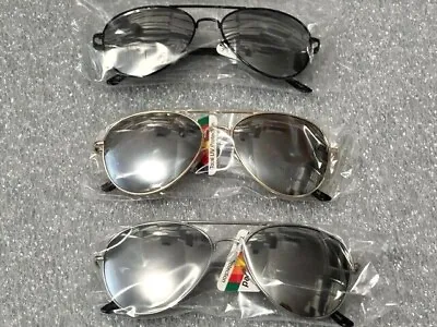 Large Aviator Sunglasses Polarized  With Silver Mirror Lens Spring Hinges • $13.95