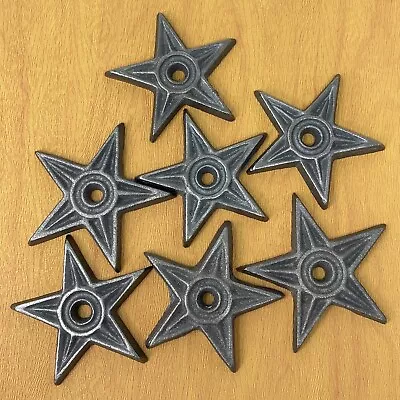 Cast Iron Stars Lot Of 7 Drawer Pull / Cabinet Back Plates 2.5  Across Primitive • $15.61