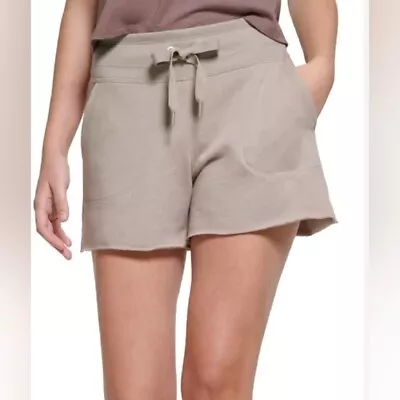 Calvin Klein Performance Women's Ribbed Waistband Shorts Beige/Tan Size Large • $12.74