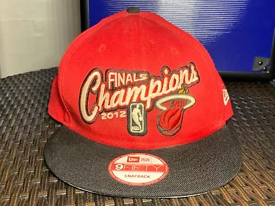 New Era 9Fifty Miami Heat 2012 Finals Champions Red & Black Men Hat Cap Snapback • $6