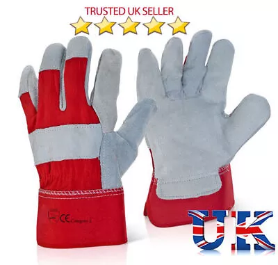 Canadian Double Palm Rigger Work Gloves Heavy Duty Leather Safety Gauntlet XL • £89.99