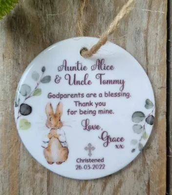 £9.99 • Buy Peter Rabbit Godparent Christening Gift - Baptism Gift For Godmother, Godparents