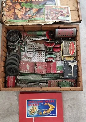 £50 • Buy Huge Lot Vintage Meccano In Box Incs Gears Outfit A, Clockwork Motor See Pics