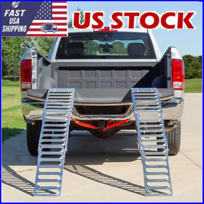 Steel Tri-Fold Loading Ramp Motorcycle ATV/UTV Quad Lawn Mower Truck 500 Lb   • $100.46