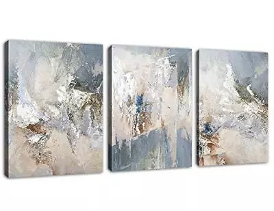 Abstract Canvas Wall Art Modern Abstract Artwork Canvas Prints Grey Blue Canvas • $40.09