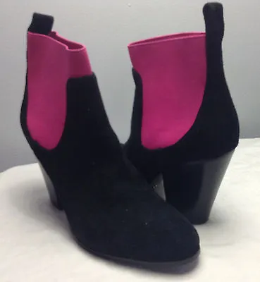 Victoria's Secret Angels Suede Leather Ankle Boots Black Booties Shoes 7.0 B New • $49.99