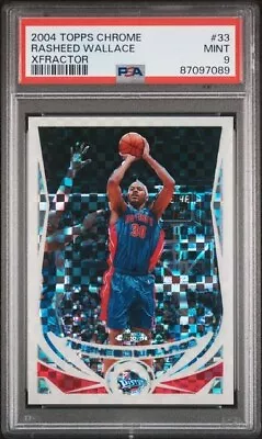 2004 TOPPS CHROME RASHEED WALLACE XFRACTOR /110 Detroit Pistons #33 PSA 9 POP 2 • $89.99