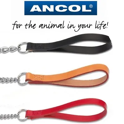 £7.95 • Buy Ancol Dog Heavy Duty Chain Lead With Strong Leather Handle & Trigger Hook