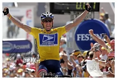 LANCE ARMSTRONG (1) - LEGEND TDF - CYCLING - 6x4 Signed Autograph PHOTO Print • £2.34