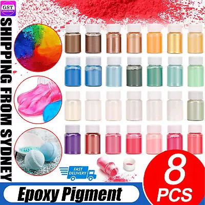 8PCS Mixed Mica Powder Epoxy Resin Dye Pearl Natural Mica Pigment Mineral Powder • $8.99