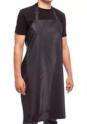 35 Waterproof Rubber Black Vinyl Apron For Dishwashing Lab Butcher Dog Groom • $17.53