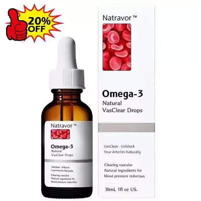 Vegan Omega，3 Natural Vasclear DropsFish Oil AlternativeDHAEPAImmune-Support • £2.89