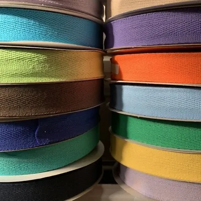 100% Cotton Herringbone Webbing Tape Straps Aprons 15/25/40mm - By The Metre • £1.80