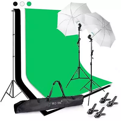 Photography Photo Video Studio Background Stand Support Kit With 3 Muslin Bac... • $154.80