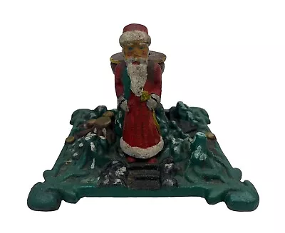 Cast Iron Santa Christmas Feather Tree Stand Vintage Vtg • $175