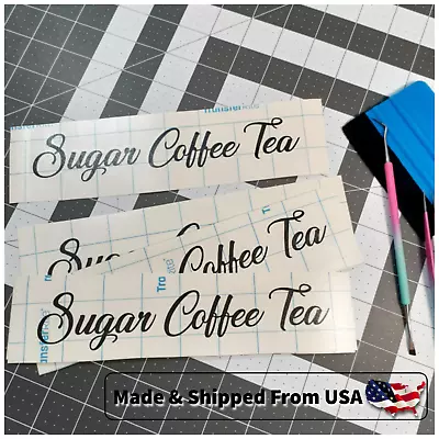 Sugar Coffee Tea Jar Canister Labels Stickers Vinyl Decals Kitchen Pantry • $4.89