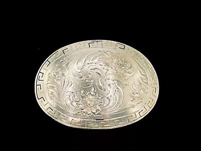 Montana Silversmith Floral & Greek Key Border Belt Buckle- Silverplated  (579) • $28.90